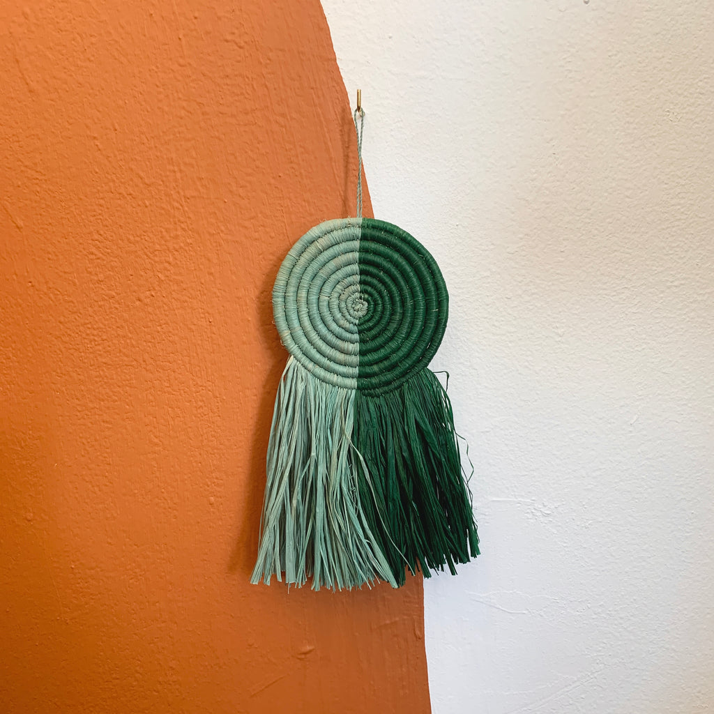 Teal Fringed Wall Hanging